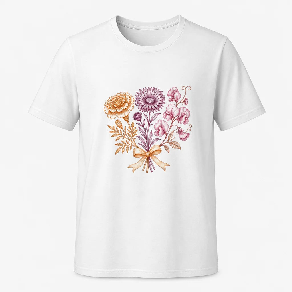 Birth Month Wildflowers T-Shirt — product demo image
