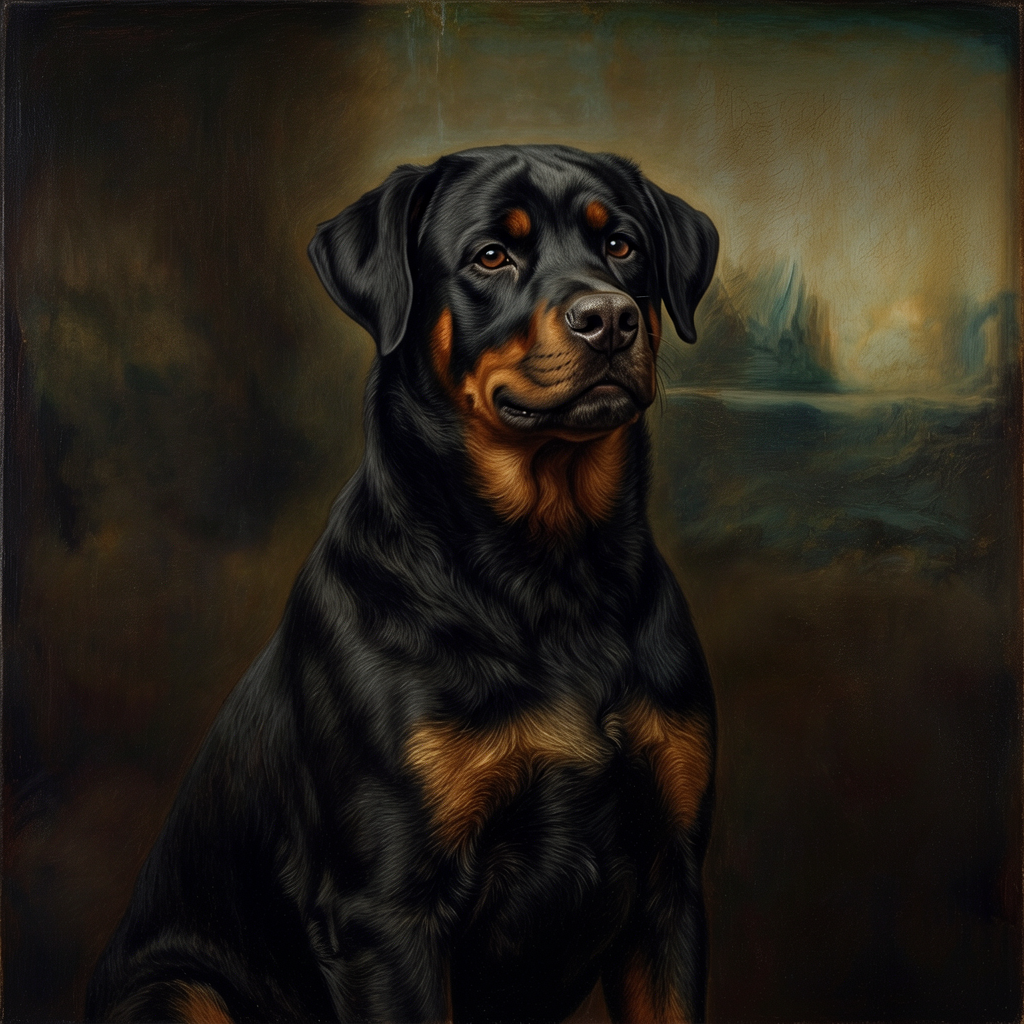 Rottweiler – Mona Lisa Dog Wall Art