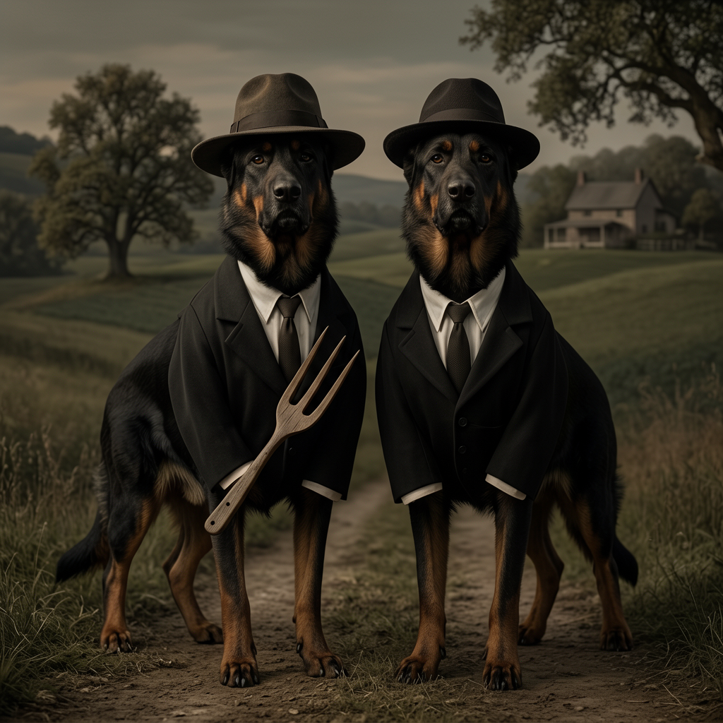 Rottweiler – American Gothic Dog Wall Art