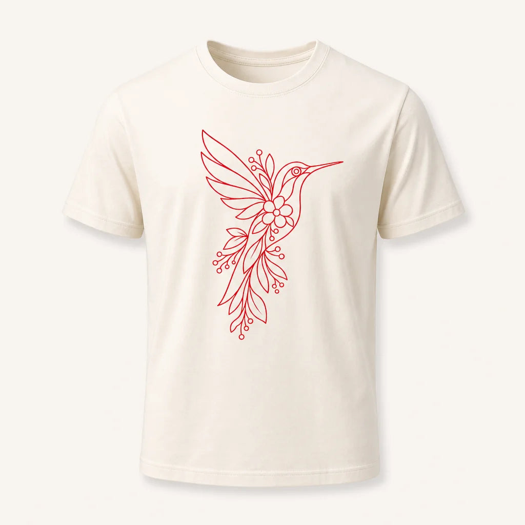 Hummingbird Floral T-Shirt — product demo image