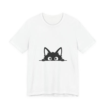 Peeking Fox White Graphic Tee