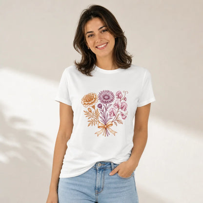 Birth Month Wildflowers T-Shirt — product demo image