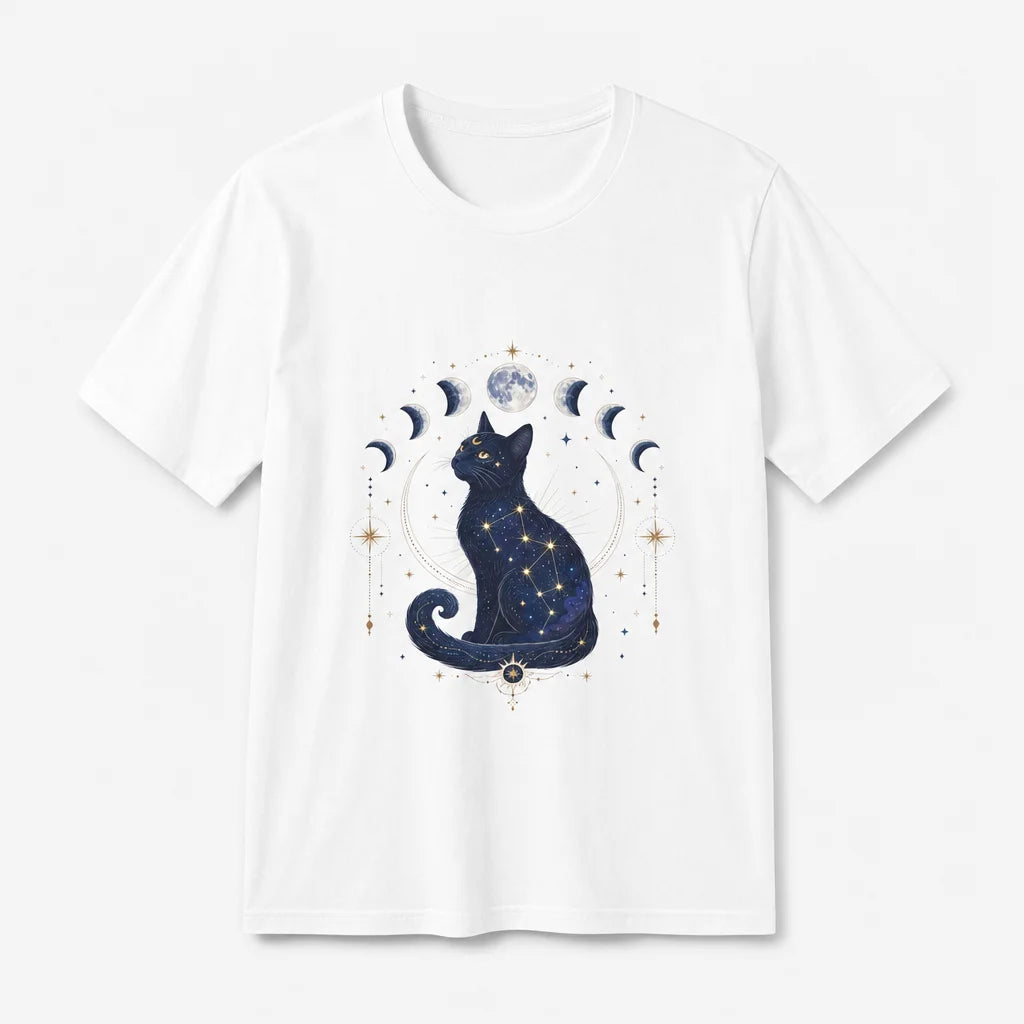 Celestial Zodiac Cat T-Shirt — product demo image