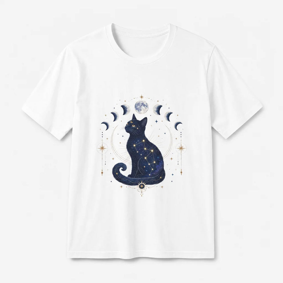 Celestial Zodiac Cat T-Shirt — product demo image