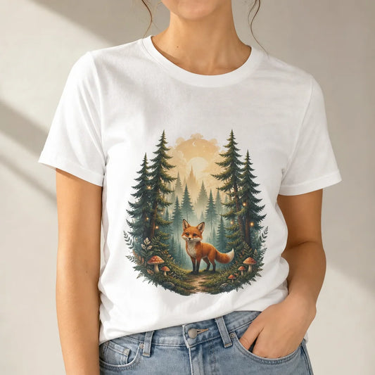 Enchanted Misty Forest T-Shirt — product demo image