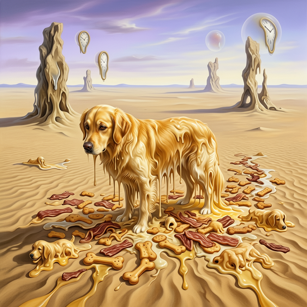 Golden Retriever – The Persistence of Memory Dog Wall Art