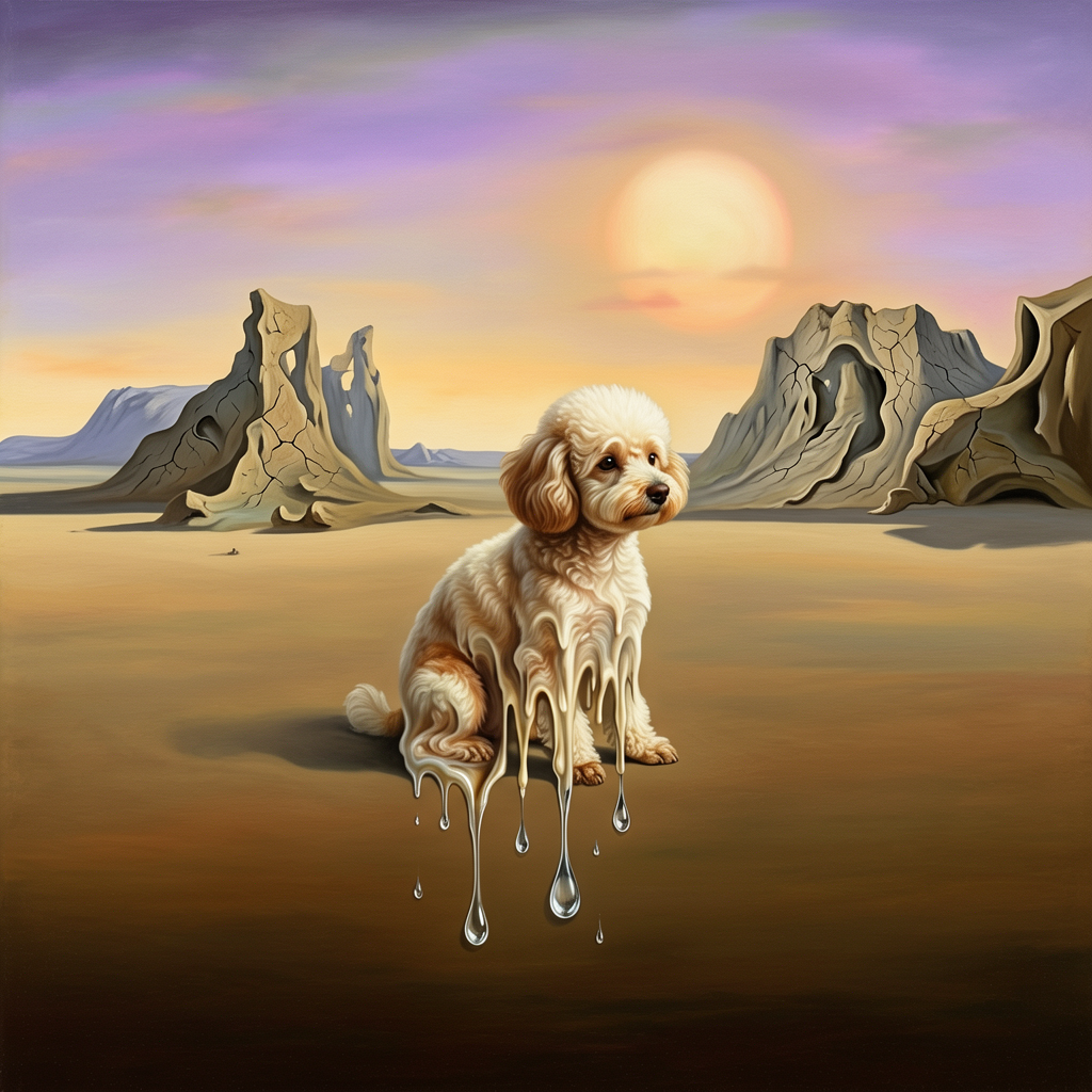 Poodle – The Persistence of Memory Dog Wall Art