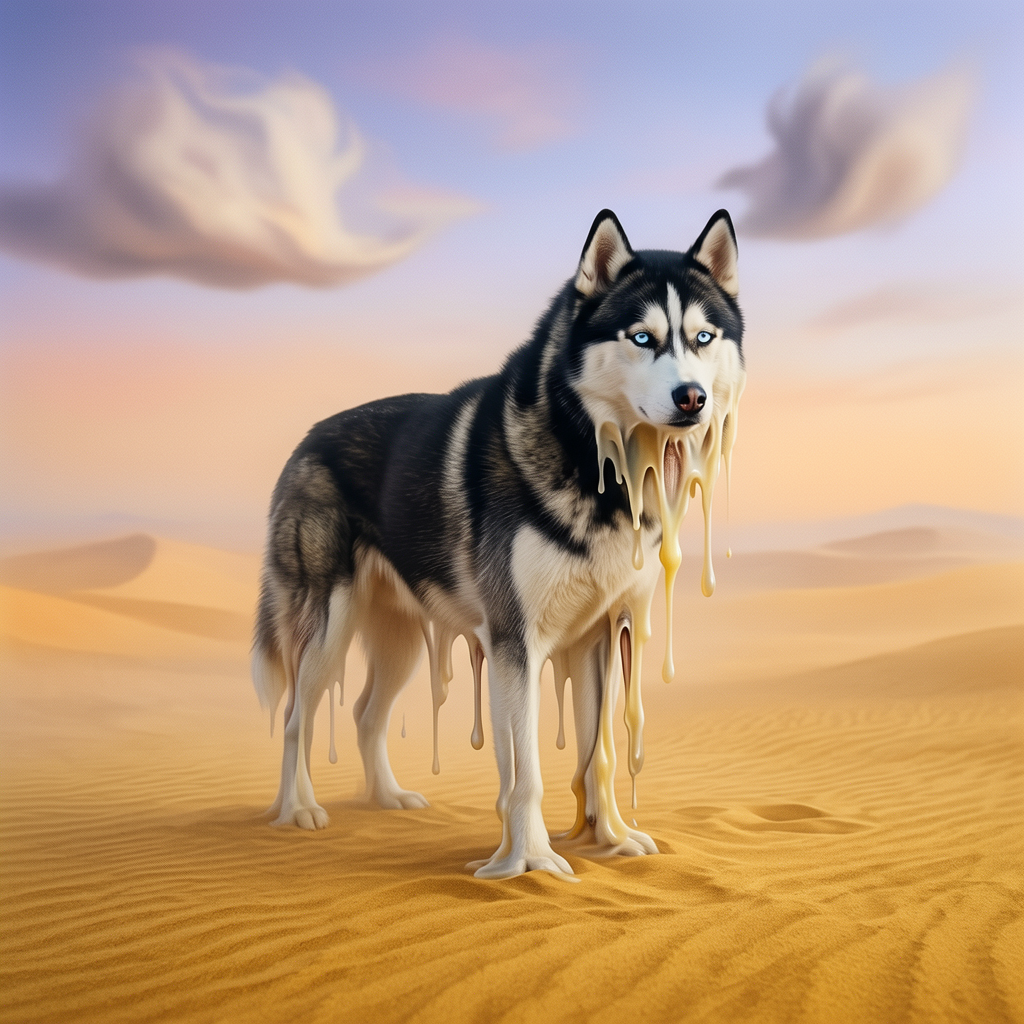 Siberian Husky – The Persistence of Memory Dog Wall Art
