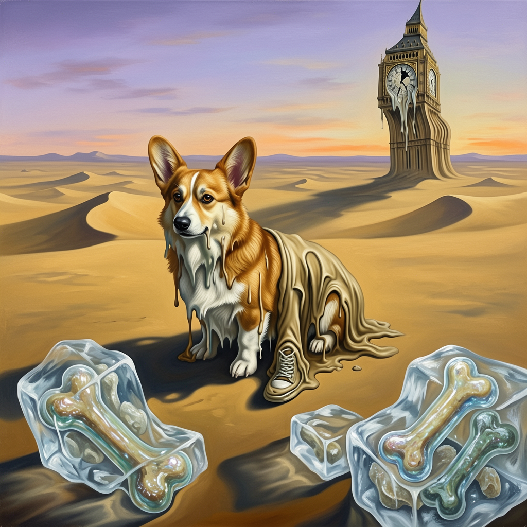 Corgi – The Persistence of Memory Dog Wall Art