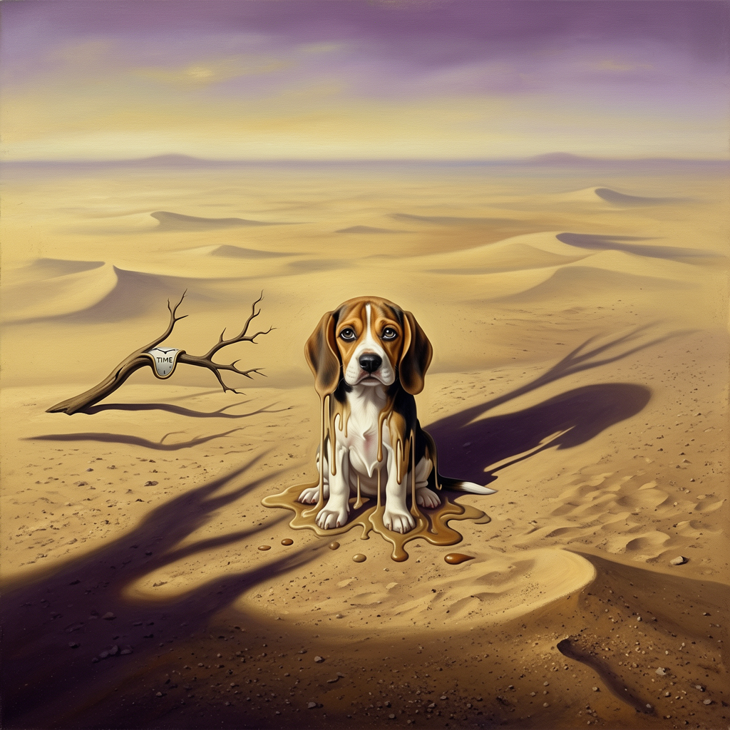Beagle – The Persistence of Memory Dog Wall Art