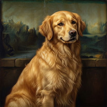 Golden Retriever – Mona Lisa Dog Wall Art