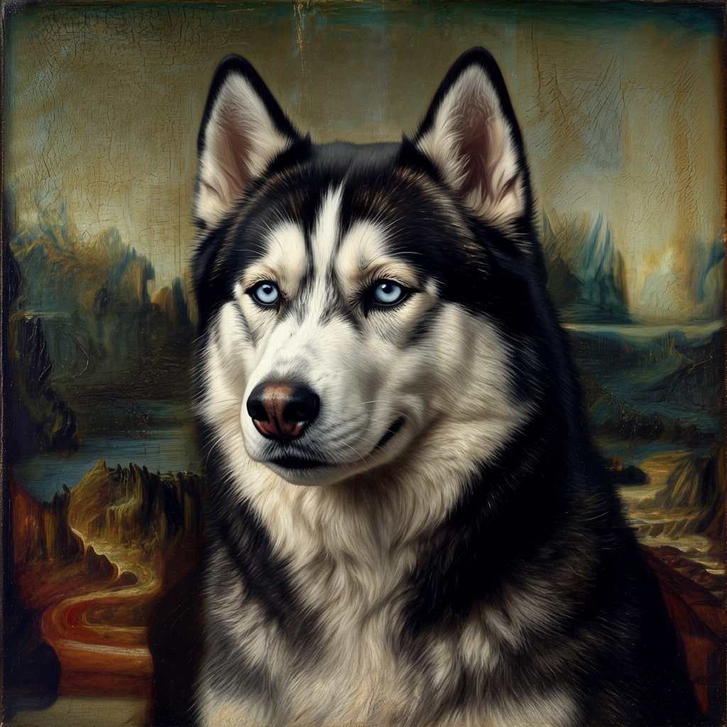 Siberian Husky – Mona Lisa Dog Wall Art