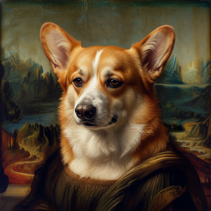 Corgi – Mona Lisa Dog Wall Art