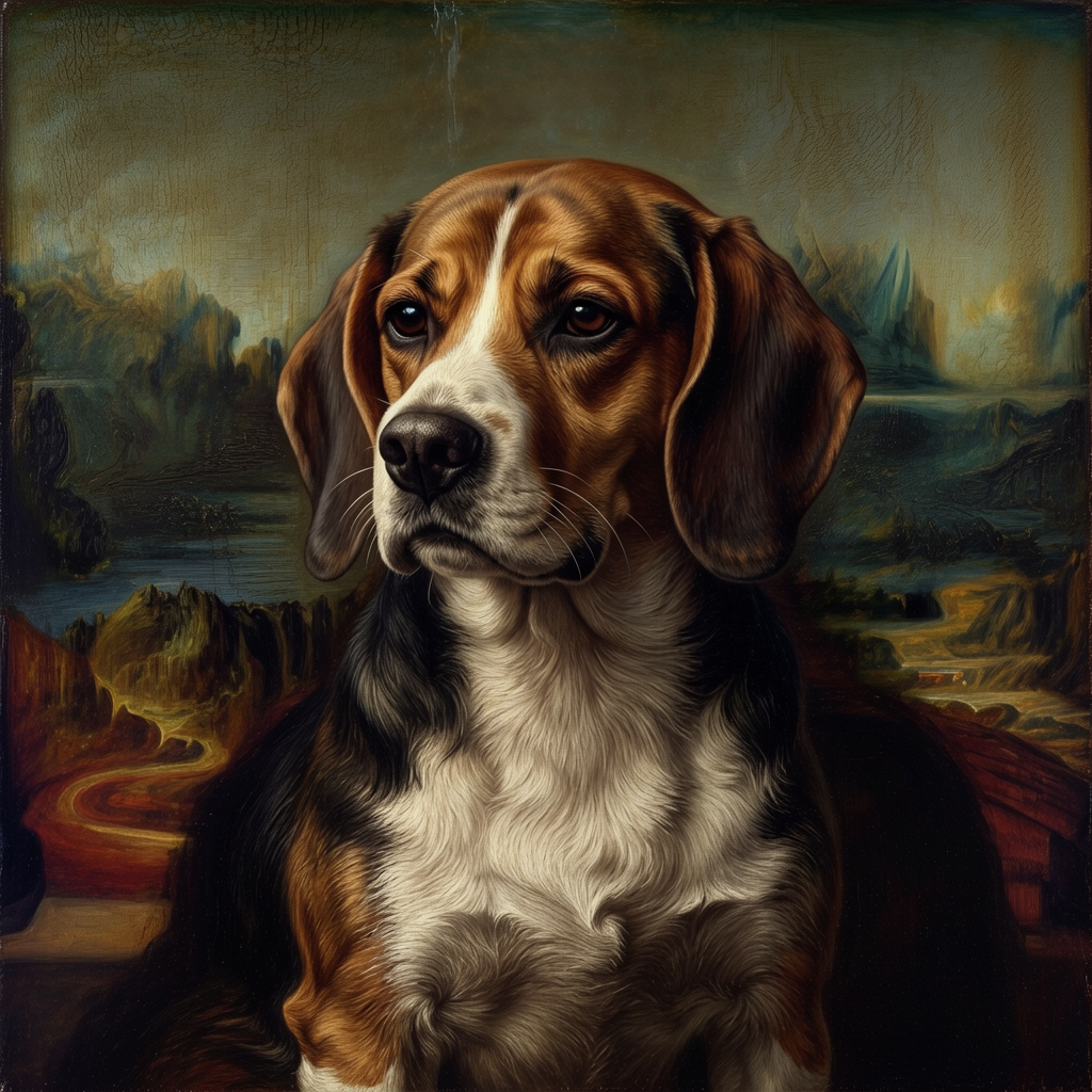Beagle – Mona Lisa Dog Wall Art