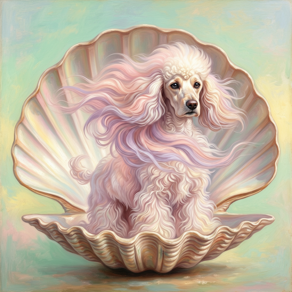 Poodle – The Birth of Venus Dog Wall Art