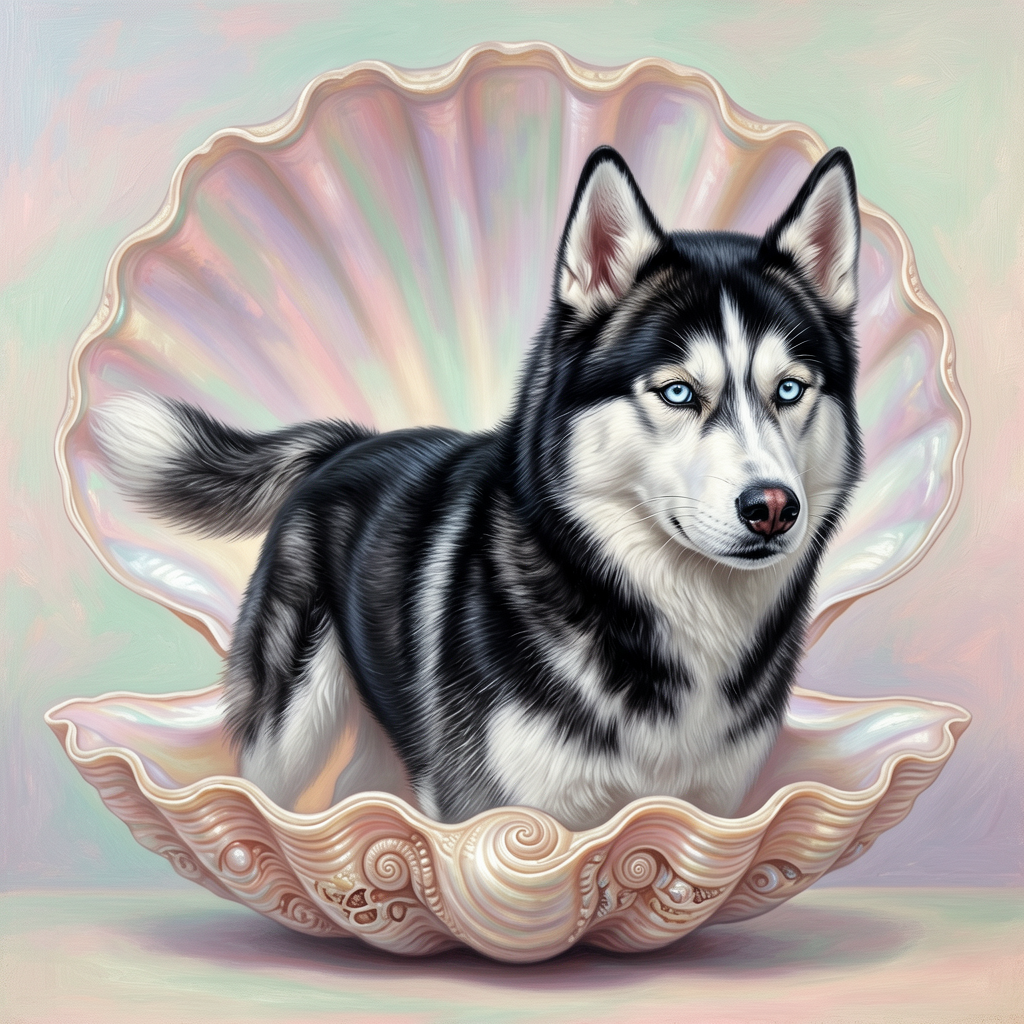 Siberian Husky – The Birth of Venus Dog Wall Art