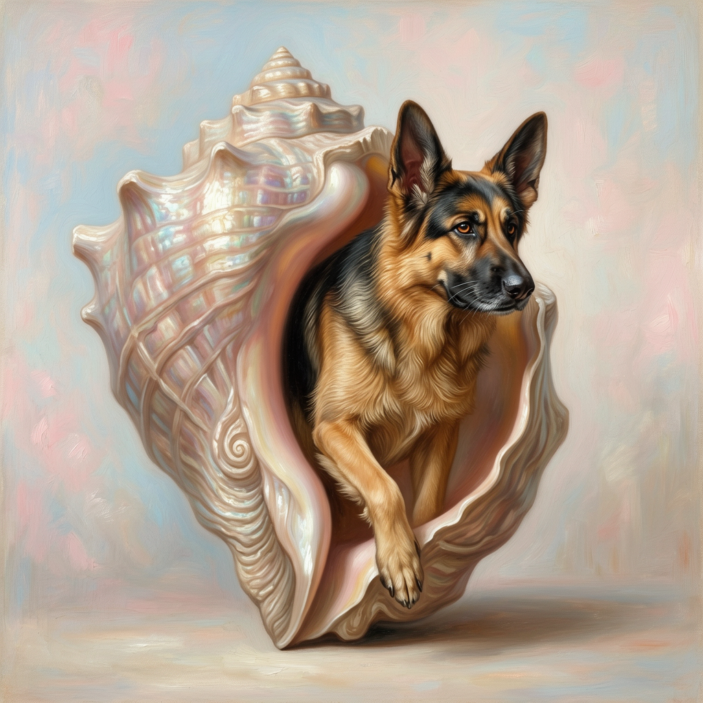 German Shepherd – The Birth of Venus Dog Wall Art