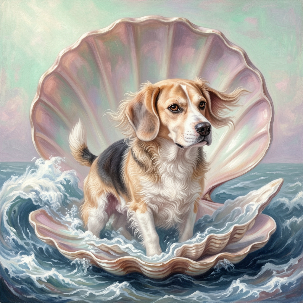 Beagle – The Birth of Venus Dog Wall Art