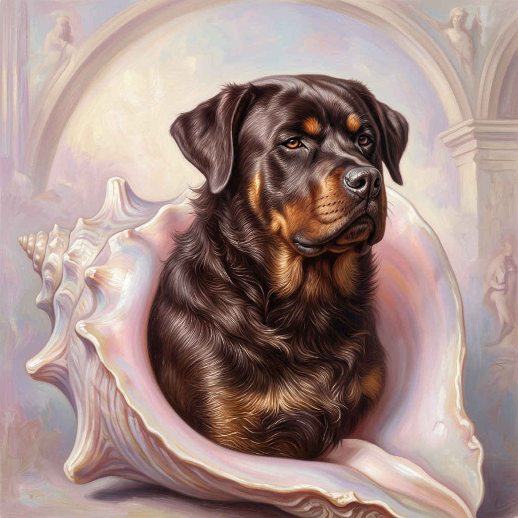 Rottweiler – The Birth of Venus Dog Wall Art
