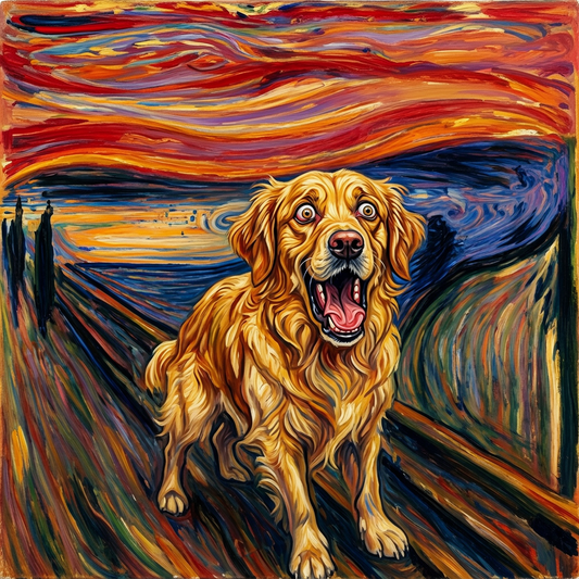 Golden Retriever – The Scream Dog Wall Art