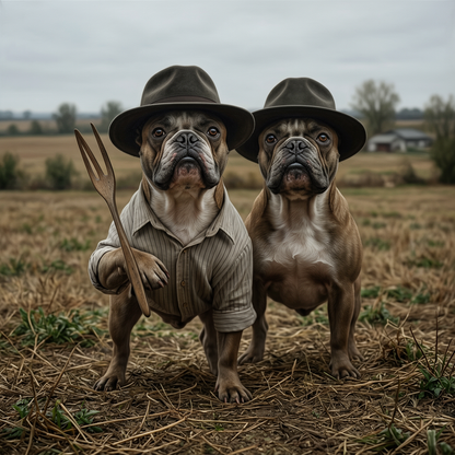 French Bulldog – American Gothic Dog Wall Art