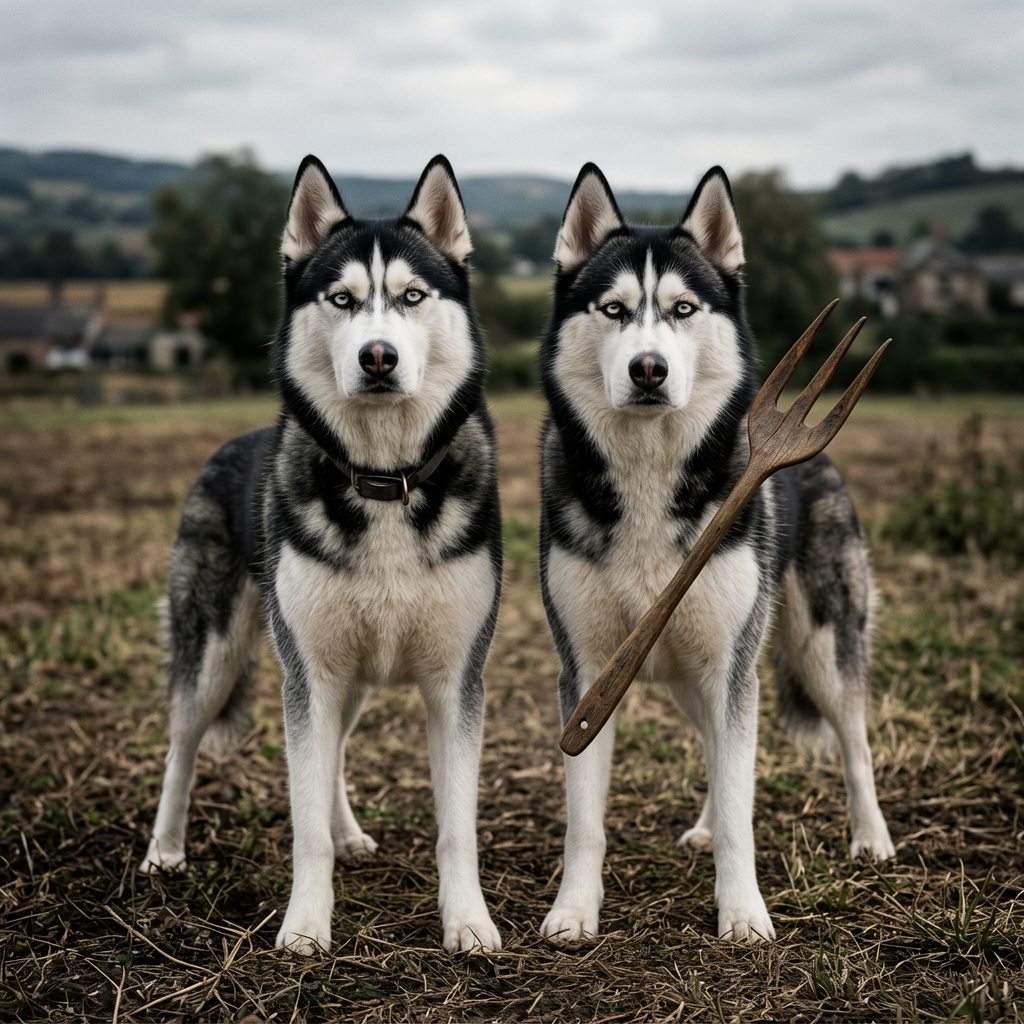 Siberian Husky – American Gothic Dog Wall Art