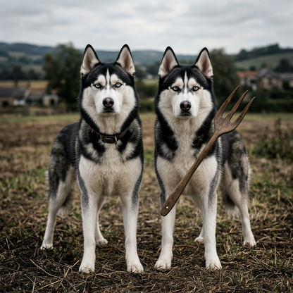 Siberian Husky – American Gothic Dog Wall Art