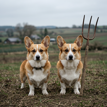 Corgi – American Gothic Dog Wall Art