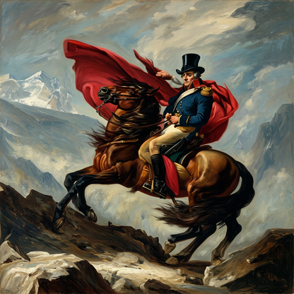 Poodle – Napoleon Crossing the Alps Dog Wall Art