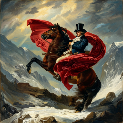 Corgi – Napoleon Crossing the Alps Dog Wall Art