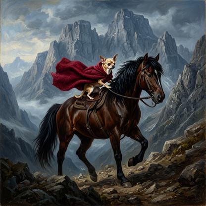 Chihuahua – Napoleon Crossing the Alps Dog Wall Art