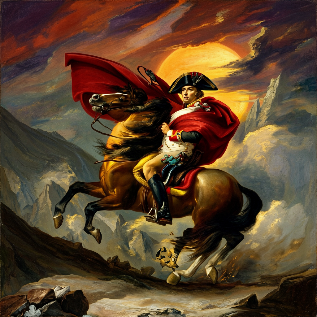 Beagle – Napoleon Crossing the Alps Dog Wall Art
