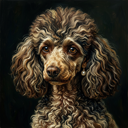Poodle – Girl with a Pearl Earring Dog Wall Art