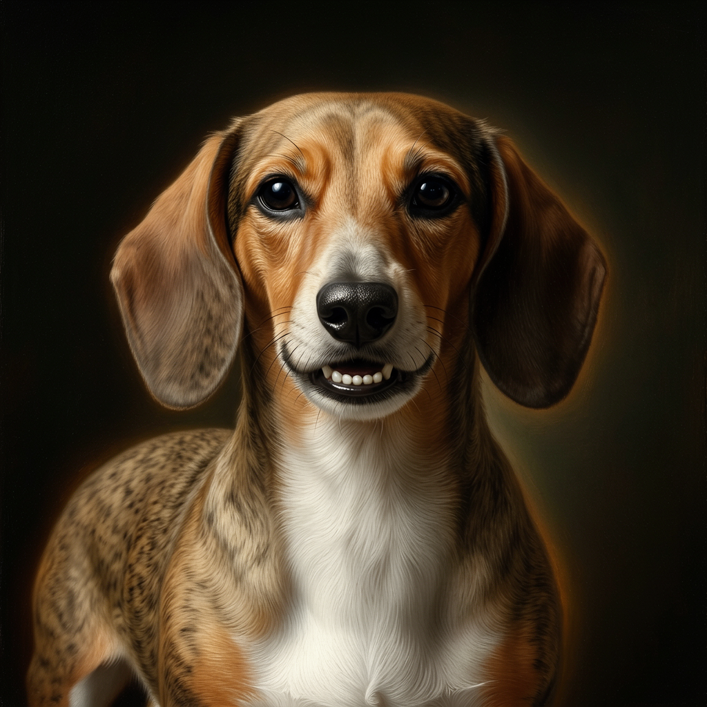 Dachshund – Girl with a Pearl Earring Dog Wall Art