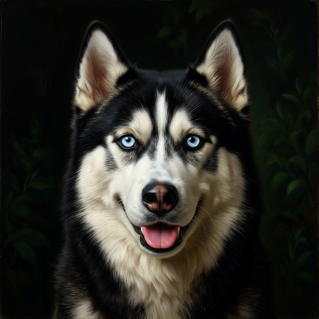 Siberian Husky – Girl with a Pearl Earring Dog Wall Art
