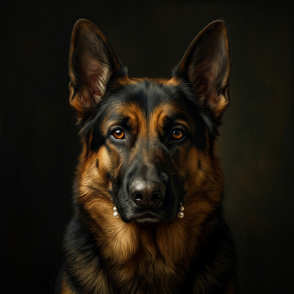 German Shepherd – Girl with a Pearl Earring Dog Wall Art
