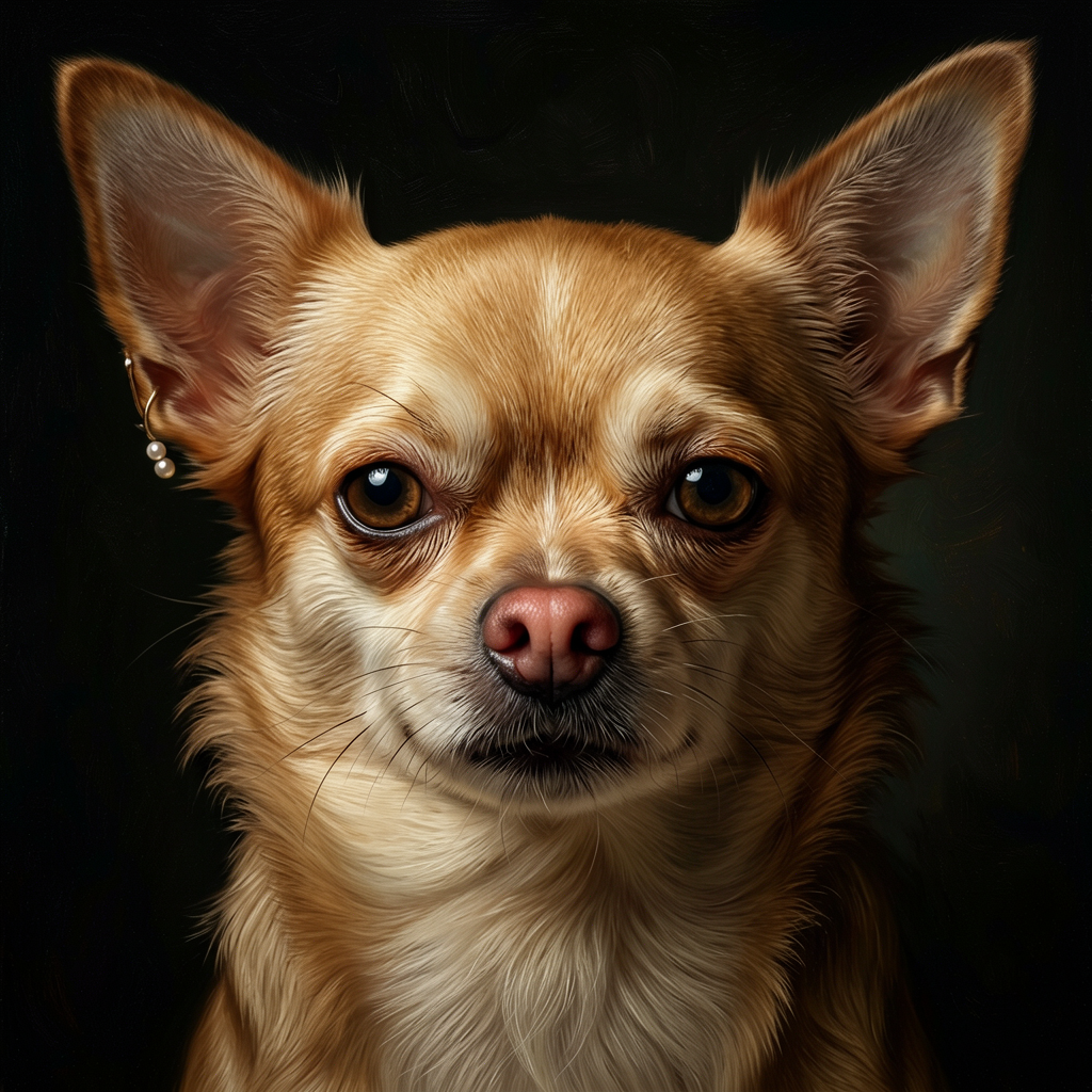 Chihuahua – Girl with a Pearl Earring Dog Wall Art