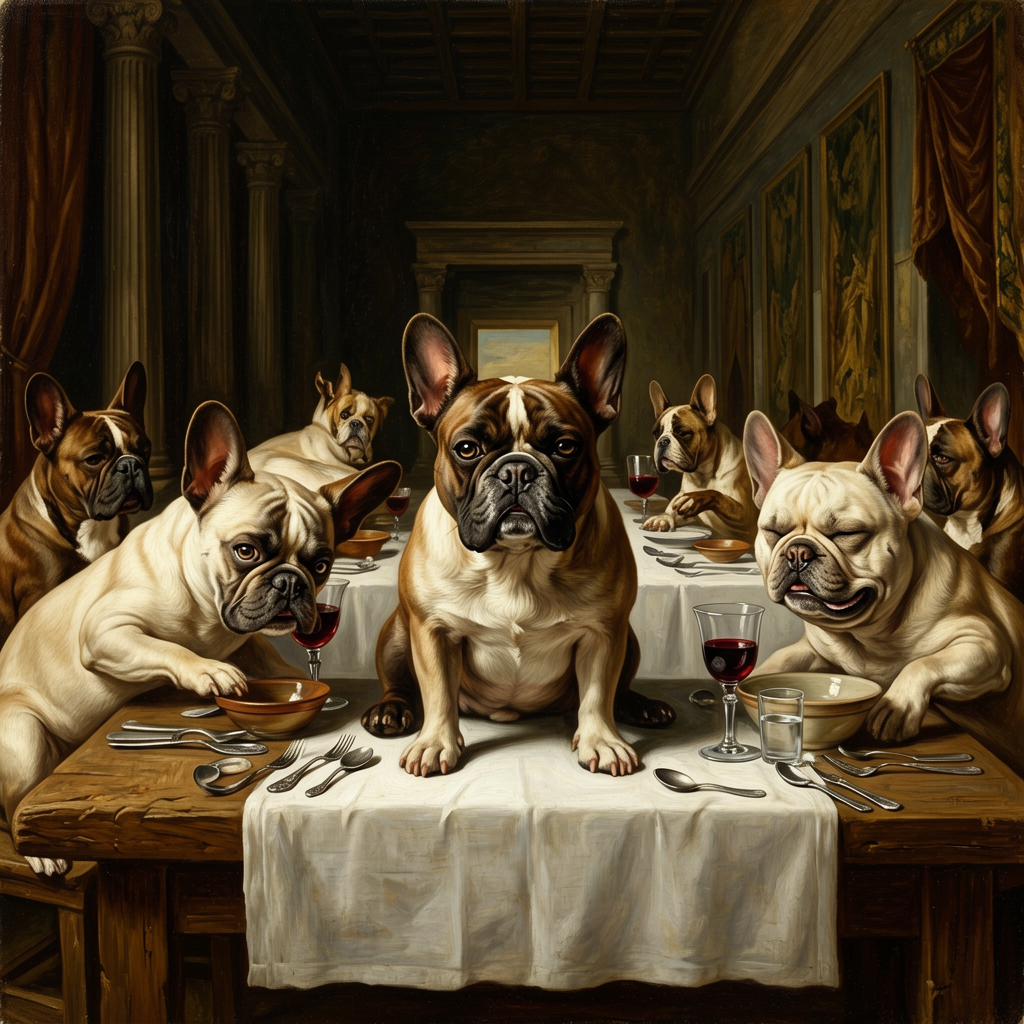French Bulldog – The Last Supper Dog Wall Art