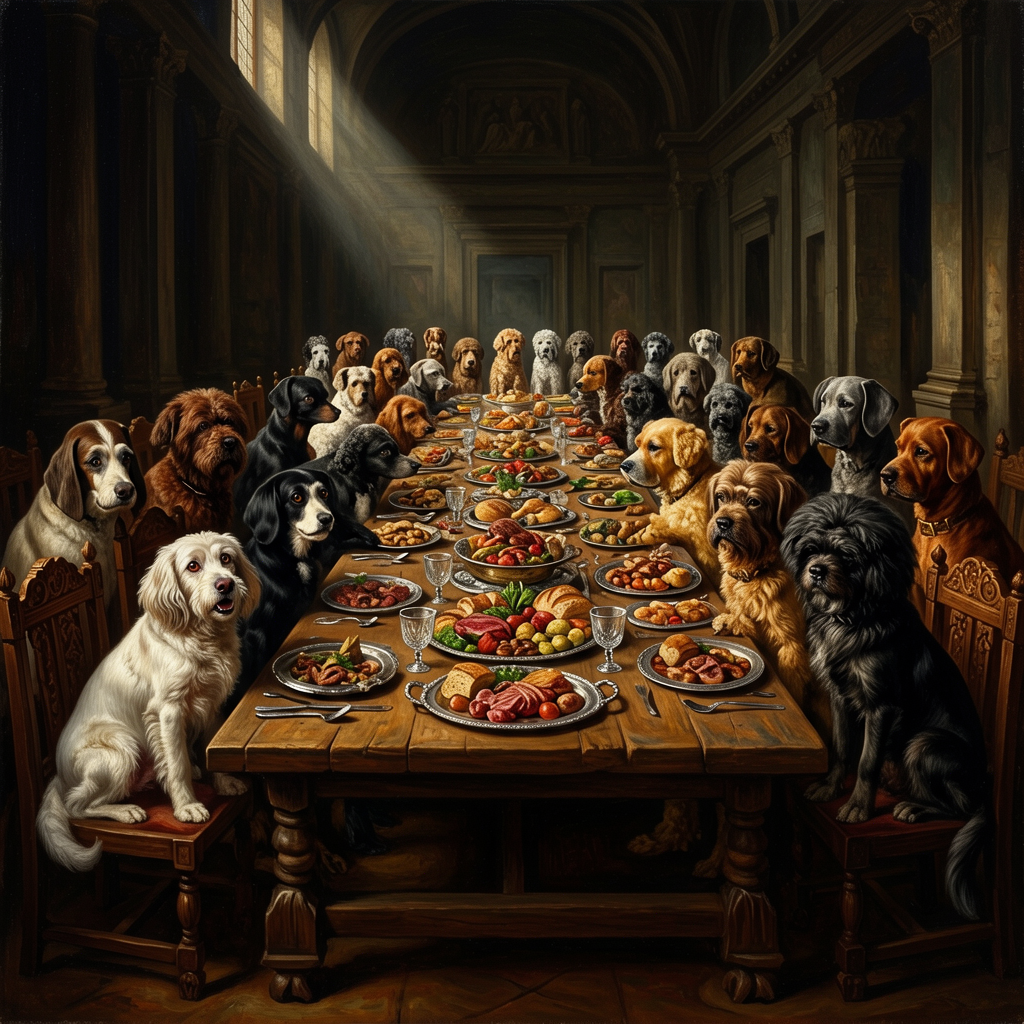 Poodle – The Last Supper Dog Wall Art