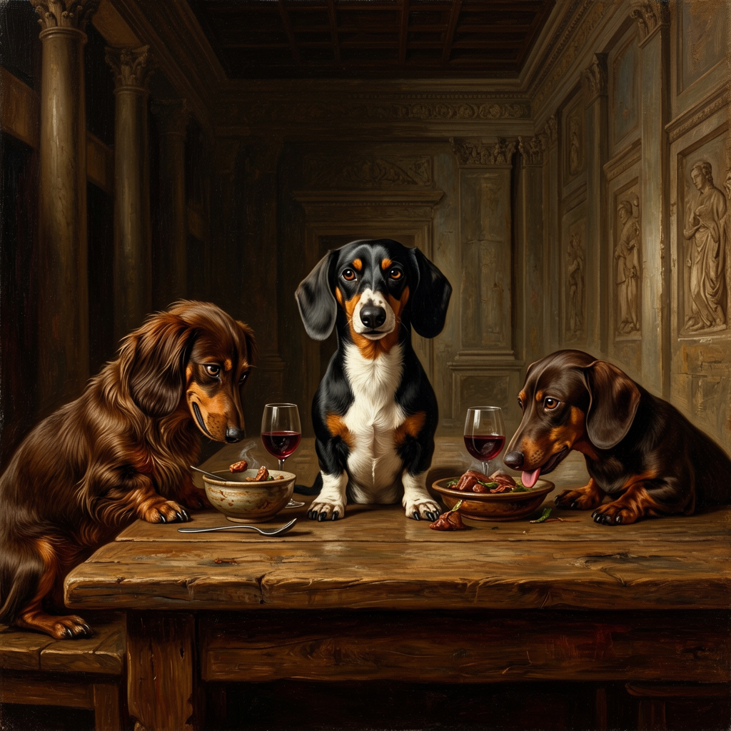 Dachshund – The Last Supper Dog Wall Art