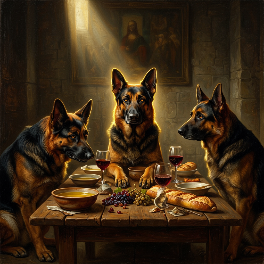 German Shepherd – The Last Supper Dog Wall Art