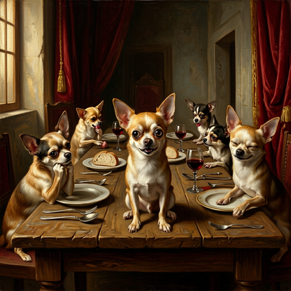 Chihuahua – The Last Supper Dog Wall Art