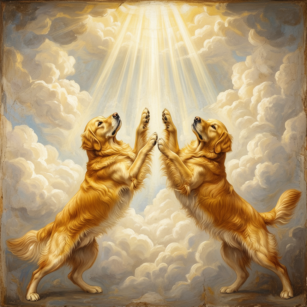 Golden Retriever – The Creation of Adam Dog Wall Art