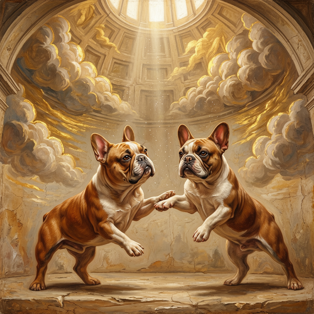 French Bulldog – The Creation of Adam Dog Wall Art