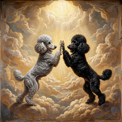 Poodle – The Creation of Adam Dog Wall Art
