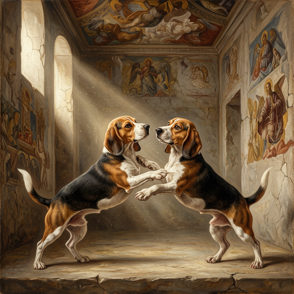 Beagle – The Creation of Adam Dog Wall Art