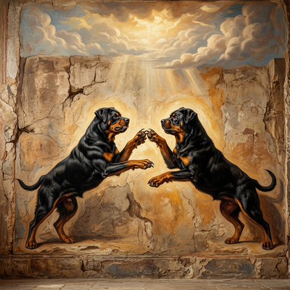 Rottweiler – The Creation of Adam Dog Wall Art
