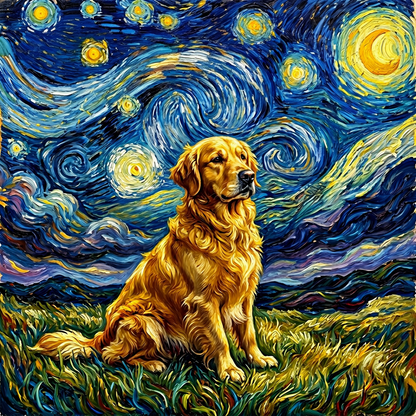 Golden Retriever – The Starry Night Dog Wall Art