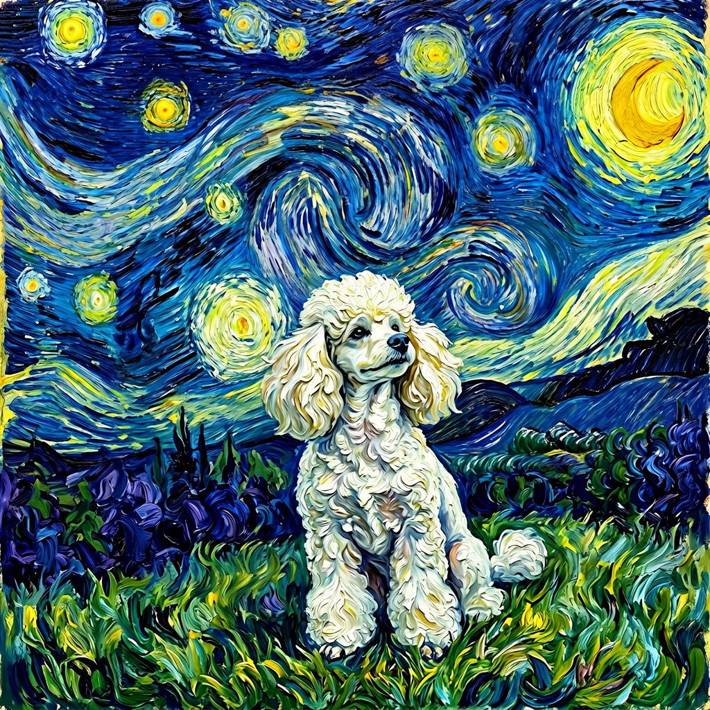 Poodle – The Starry Night Dog Wall Art