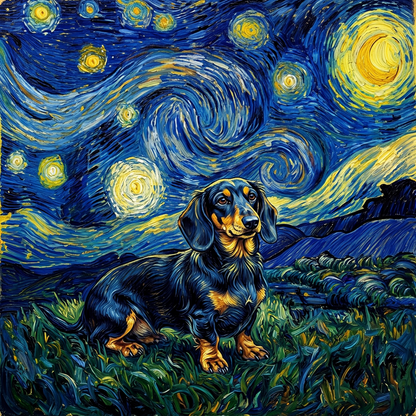 Dachshund – The Starry Night Dog Wall Art